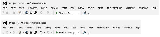 The Visual Studio 2012 RC Menus, Before and After