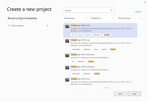 Figure 1: Create a New .NET Core Console App
