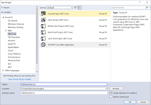 Create New ASP.NET Core Web App