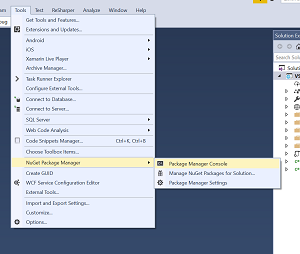 Open Package Manger Console