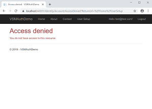 User Setup page without Admin Role