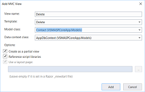 Adding Delete Partial View